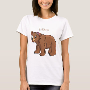 T-shirt Ours mignon avec dessin animé sur les fleurs