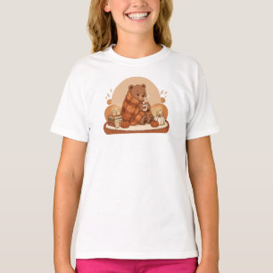 T-shirt Ours mignon et ambiance chaleureuse d'automne Art