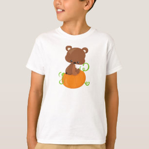 T-shirt Ours mignon, Ours petit, Ours Brown, Citrouille