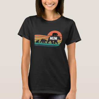 T-shirt Ours Mum Avec Cubes Vintage Coucher De Soleil Rétr