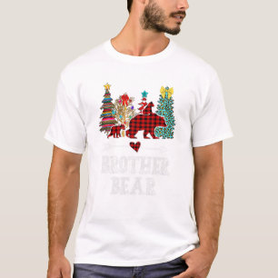 T-shirt Ours Noël Pyjama rouge Plaid