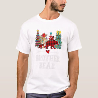T-shirt Ours Noël Pyjama rouge Plaid