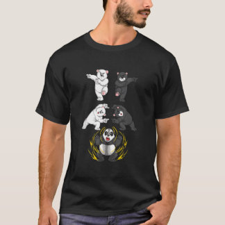 T-shirt Ours Noir Et Blanc En Fusion De Panda