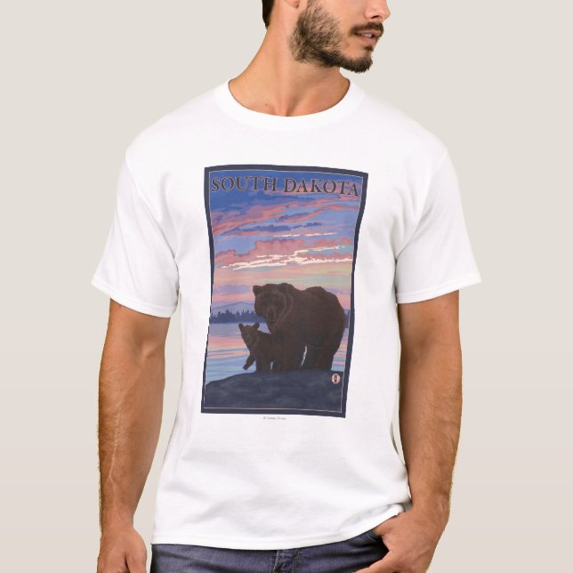 T-shirt Ours noir et CubSouth Dakota (Devant)