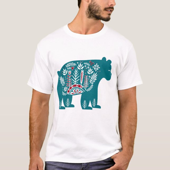 T-shirt Ours nordique Vintage scandinave (Devant)