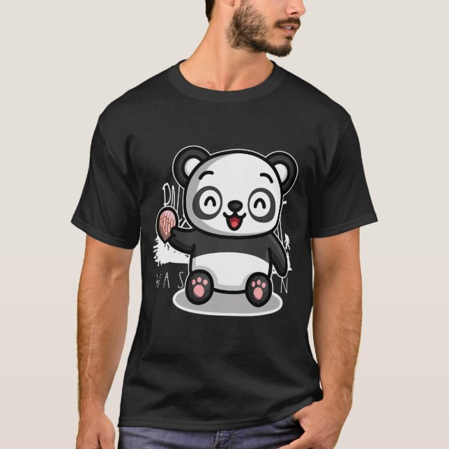T-shirt Ours Panda De Concha Rose (Devant)