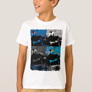T-shirt Ours Panda Multi-panneaux Design d'Art Moderne