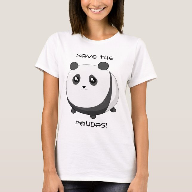 T-shirt Ours panda potelé mignon de Kawaii (Devant)