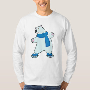 T-shirt Ours polaire au patinage sur glace avec Ecarf