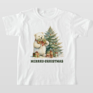 T-shirt Ours polaire de Noël festif ajouter le texte T-shi