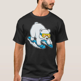 T-shirt Ours polaire en ski avec lunettes de ski