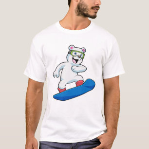 T-shirt Ours polaire en Snowboardeur avec Snowboard