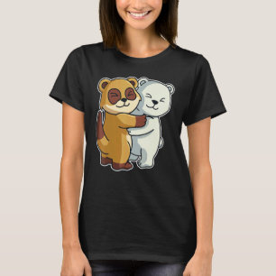 T-shirt Ours Polaire Et Meerkat Mignons Animaux Pour Femme