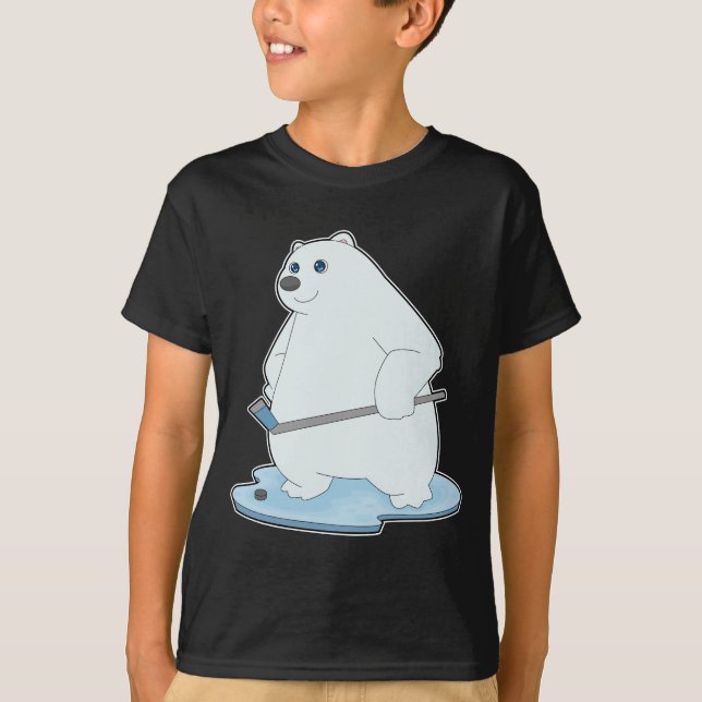 T-shirt Ours polaire Hockey sur glace Baguette de hockey s (Devant)