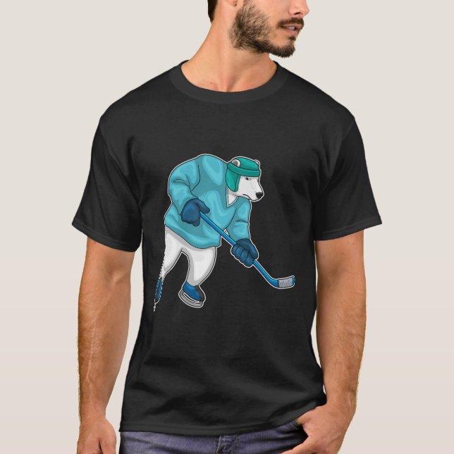 T-shirt Ours polaire Hockey sur glace Baguette de hockey s (Devant)