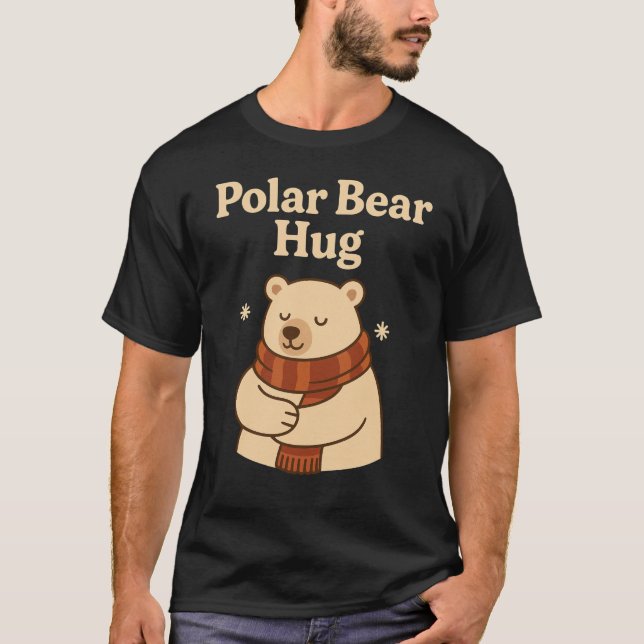 T-shirt Ours Polaire Hug Joli Design hivernal (Devant)