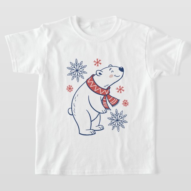 T-shirt Ours polaire joyeux Design de vacances d'hiver (Poser)