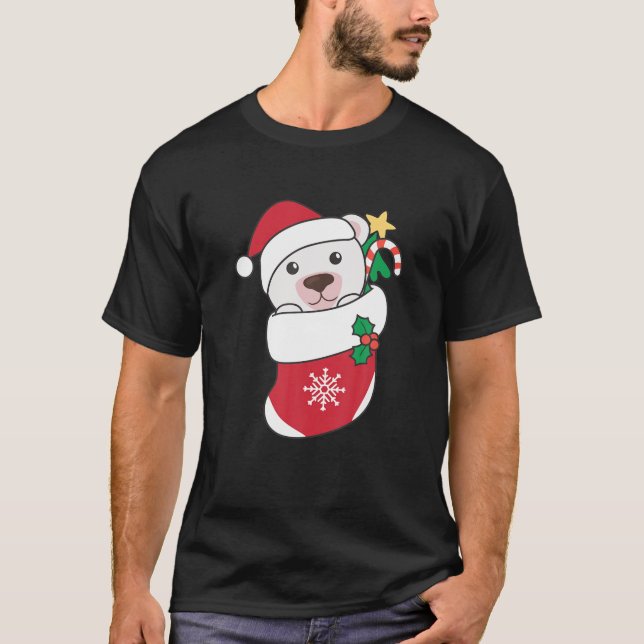 T-shirt Ours polaire mignon Pour Ours Polaire De Noël (Devant)