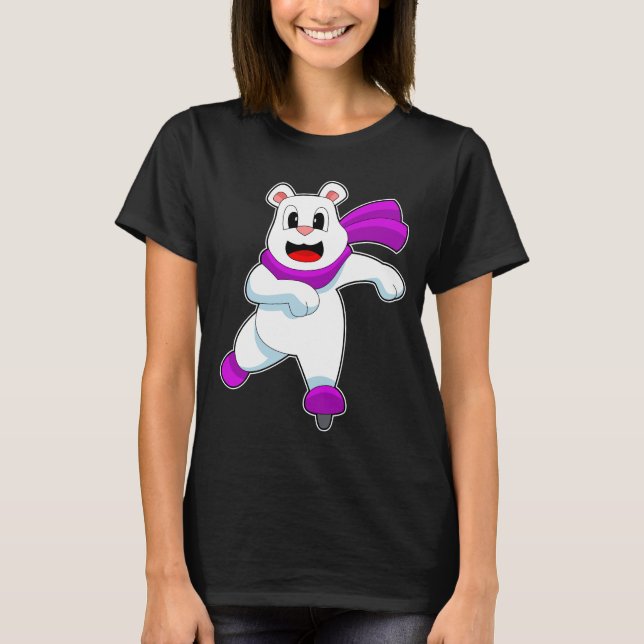 T-shirt Ours polaire Patinage sur glace Patins sur glace P (Devant)