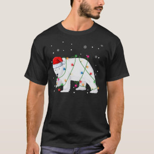 T-shirt Ours polaire père Noël Lumières Arbre de Noël Ours