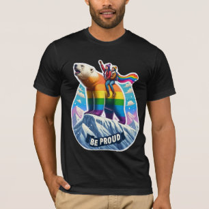 T-shirt Ours polaire vibrant Perché sur la montagne avec d