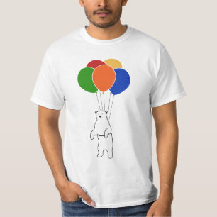 T-shirt Ours polaire volant avec ballons d'anniversaire