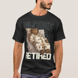 T-shirt Ours presque à la retraite en pyjama détente pêche