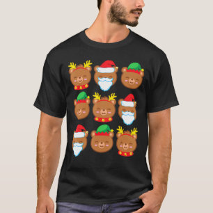 T-shirt Ours Reindeer Elf Santa Claus Costume Joyeux Chris