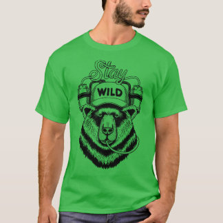T-shirt Ours rester lignes sauvages