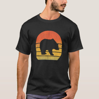 T-shirt Ours Retro Vintage 60s les années 70 Sunset Animau