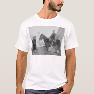 T-shirt Ours "rocheux" d'Oglala en chef avec le blanc