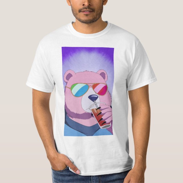 T-shirt Ours rose (Devant)