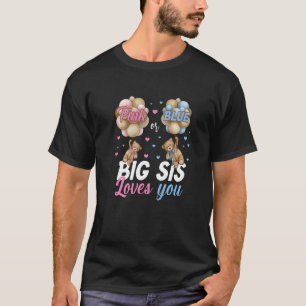 T-shirt Ours Rose Ou Bleu Gros Sis Vous Aime Genre Révéler