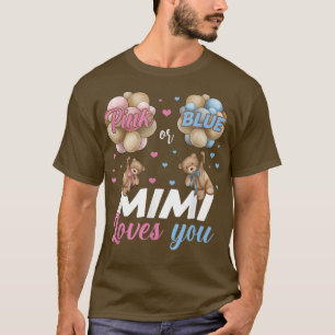 T-shirt Ours Rose Ou Bleu Mimi Vous Aime Révéler Le Sexe