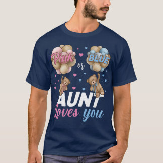 T-shirt Ours Rose Ou Bleu Tante Vous Aime Sexe Révéler