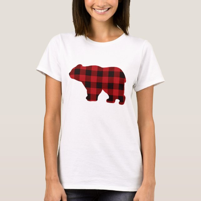 T-shirt Ours rouge et noir plat du pays (Devant)