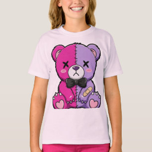 T-shirt Ours scindé mignon et effrayant