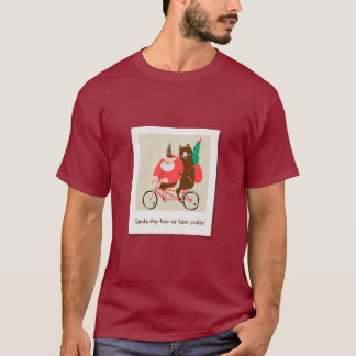 T-shirt Ours vélo à cheval Père Noël de Noël