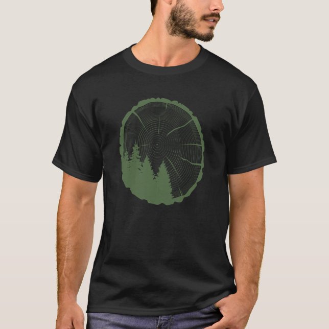 T-shirt Outdoor Fashion Style Dark Green Gorpcore (Devant)