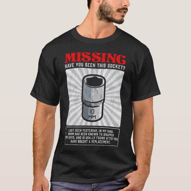 T-shirt Outil d'atelier manquant de socket 10mm mécanique  (Devant)
