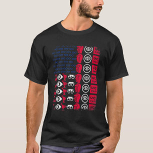 T-shirt Outil d'opticien Drapeau Américain Fierté 4 Juille