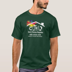 T-shirt Outillage manuel Peindre le bâtiment du toit en la
