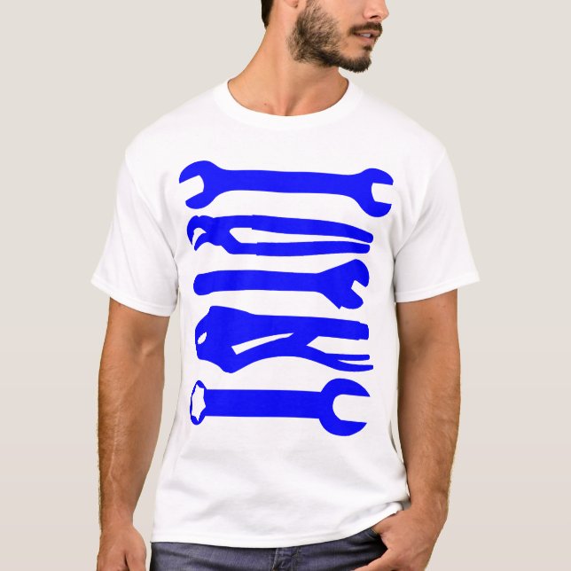 T-shirt Outils - bleu (Devant)