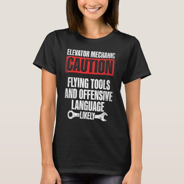 T-shirt Outils de vol d'entretien mécanique d'ascenseur Te (Devant)