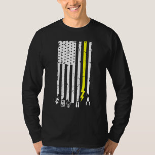 T-shirt Outils Électriciens Nous Thématiquement Drapeau Po
