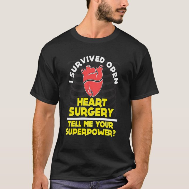 T-SHIRT OUVERT SURVÉCU DRÔLE DE CHIRURGIE (Devant)