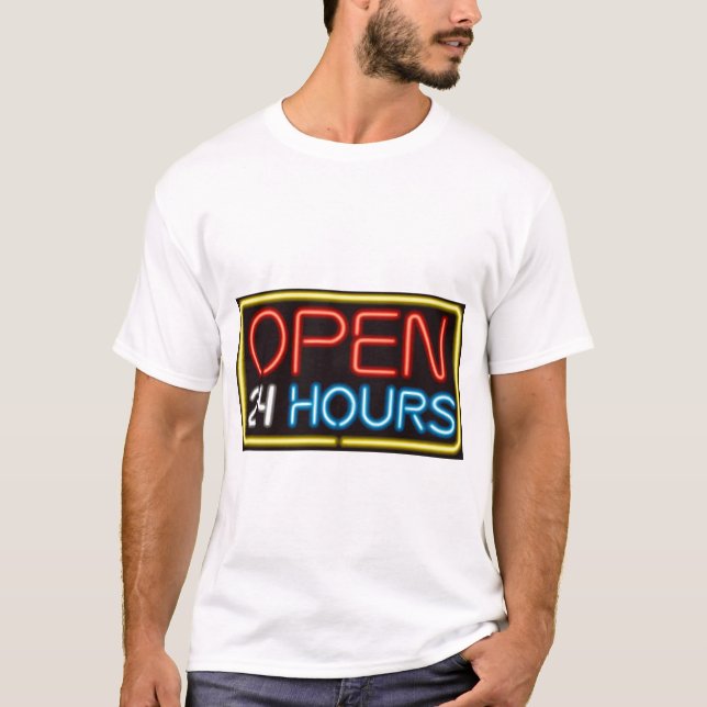 T-shirt Ouvrez 24 heures (Devant)
