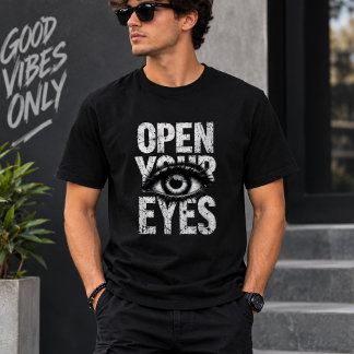 T-shirt Ouvrez Vos Yeux Typographie Gothique de l'Œil