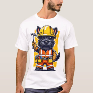T-shirt Ouvrier de la construction Scottish Terrier