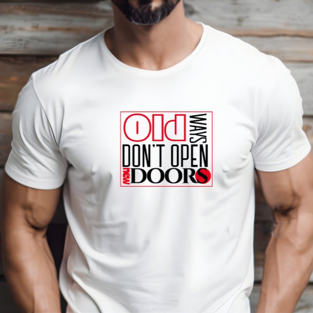 T-shirt Ouvrir une citation de porte noir rouge (Créateur téléchargé)